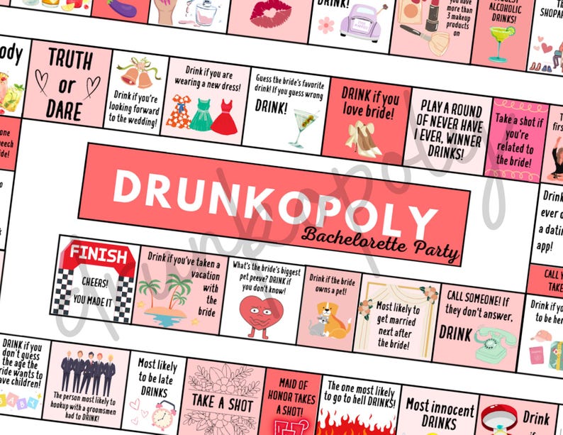 Drunkopoly Bachelorette Party Drinking Game image 5