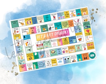 Let's Get Drunk Board Game, Party Drinking Game, Bachelorette