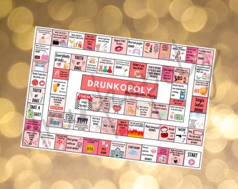 DRUNKOPOLY! Bachelorette Party Drinking Game, Bridal Party, Bridesmaid Gift, Bachelorette Party Game, Girls Night, Bridal Shower, Game