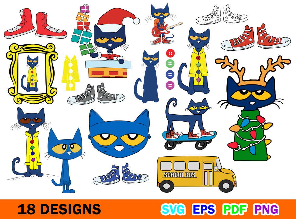 Pete the cat svg filePete the cat svg bundlePete the cat svg | Etsy