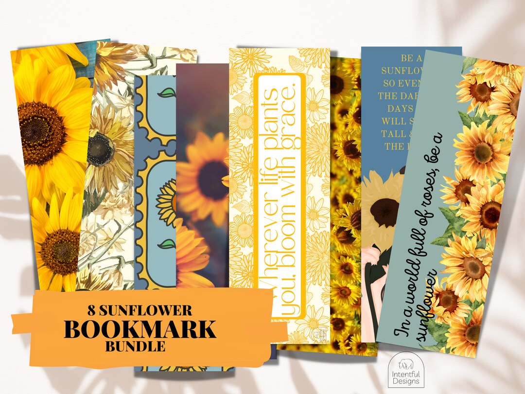 Sunflower Bookmark Bundle Laminated Bookmarks Bookmark Set Etsy