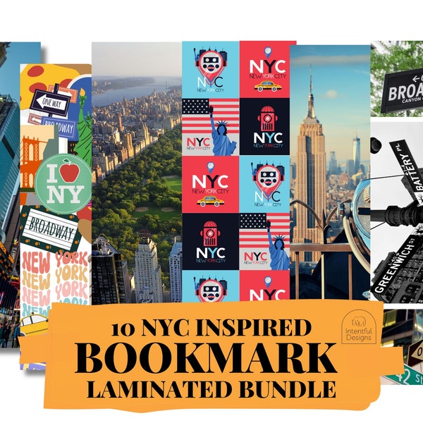 NYC Bookmark Bundle, Laminated Bookmarks, Bookmark Set