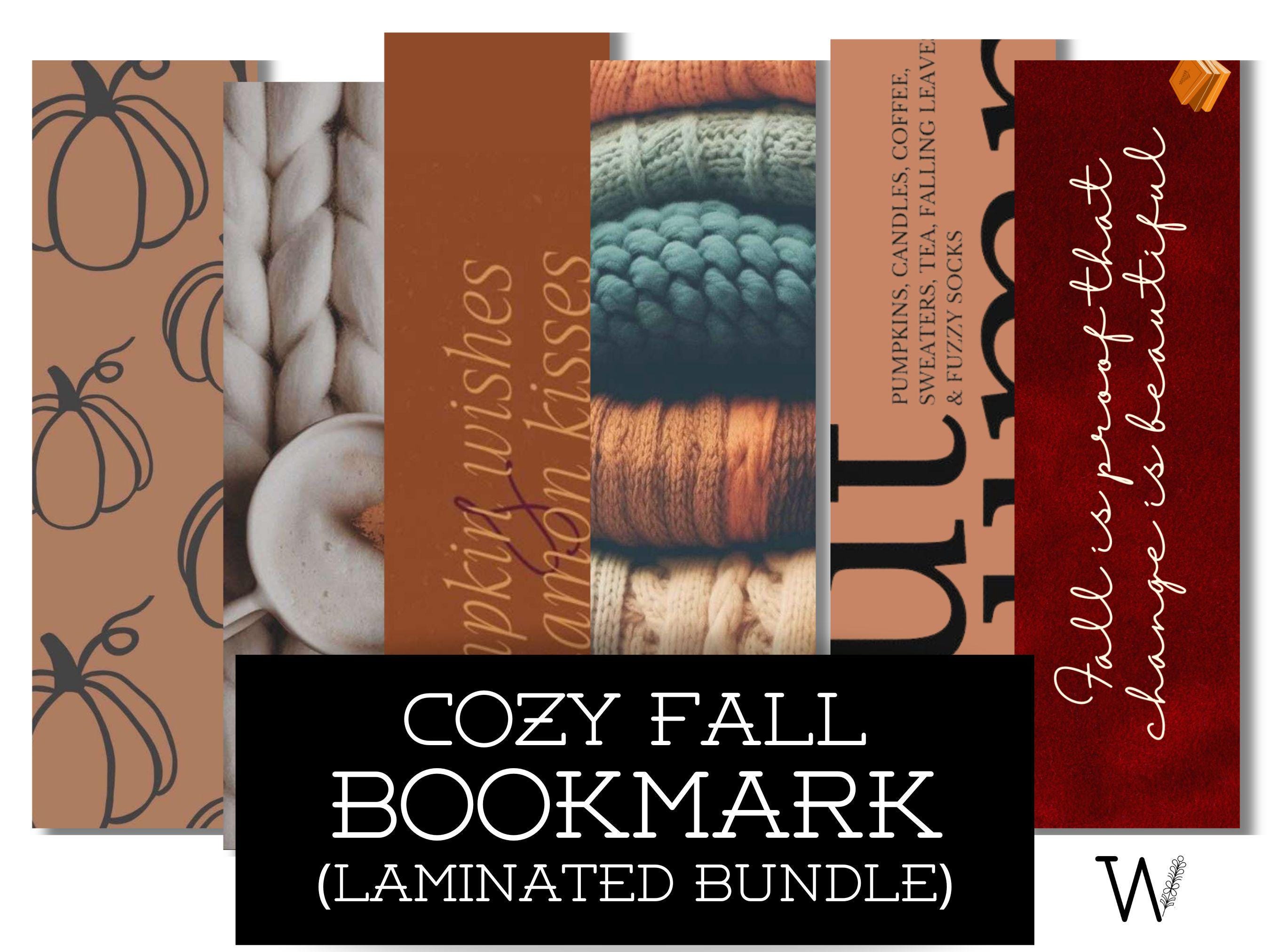 Cozy Fall Inspired Bookmark Bundle, Laminated Bookmarks, Bookmark Set ...