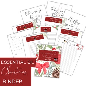 Essential Oil Christmas Binder, Essential Oil Recipes, Blank Recipe Binder, Printable Binder