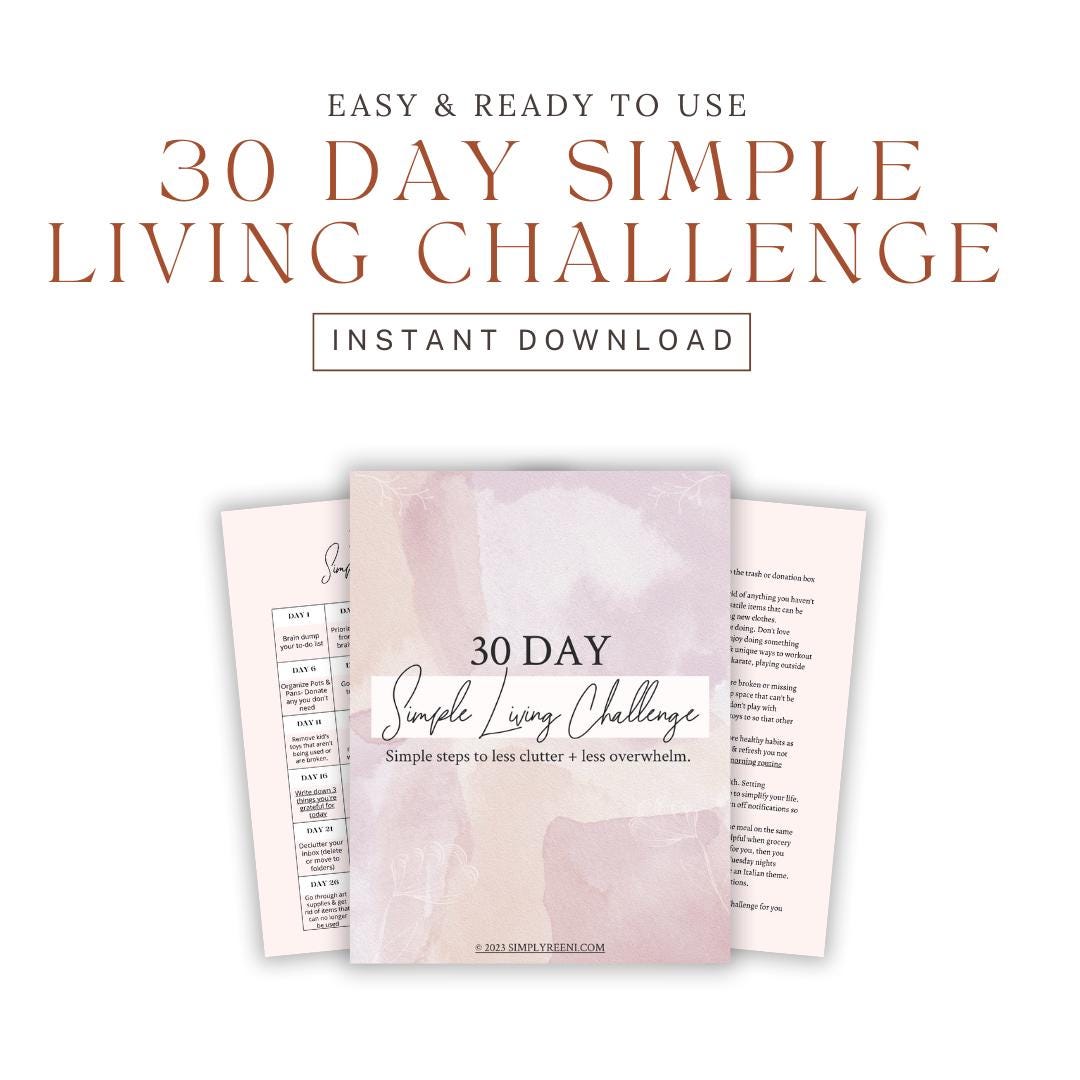 30 Day Simple Living Challenge, Plan, Calendar, Declutter - Etsy