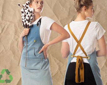 Crossback Apron I Housewarming Gift I Japanese Chef Apron I Pottery Apron I Sustainable Living I Gift for her I Vegan I Sustainable Gift