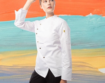 teal chef jacket