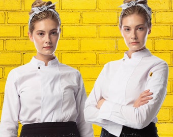 Moretti Shirt, Chef Shirt, Chef Jacket, Chef Uniform, Chef Gift, Restaurant, Long Sleeve chef jacket, Bistro, Restaurant, woman chef jacket