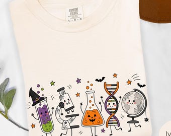 Halloween Science Teacher Shirt, Comfort Colors Women in Science tshirt, STEM Biology Chemistry Tee, Back To School Teacher Gift, Fall Lover