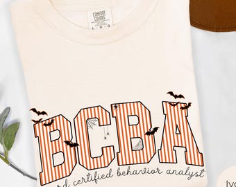 Halloween BCBA Shirt, Comfort Colors RBT shirts, Spooky ABA gift, aba Tee, Special Education Teacher Tshirt, slp Therapist, Lover Fall Gift