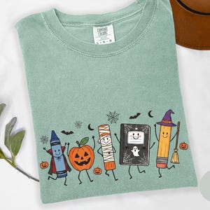 Halloween Teacher Shirt, Comfort Colors Funny Teacher Life Shirt, Back To School Gift, Preschool Teacher School Supplies T-shirt, Spooky Tee image 11