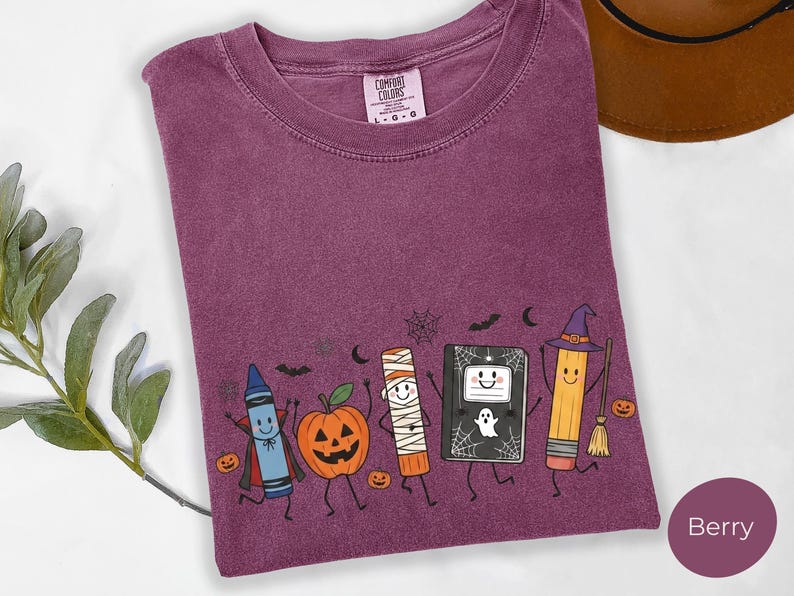 Halloween Teacher Shirt, Comfort Colors Funny Teacher Life Shirt, Back To School Gift, Preschool Teacher School Supplies T-shirt, Spooky Tee image 13