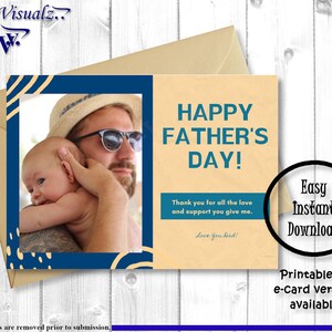 Tarjeta del Día del Padre / Tarjeta Personalizada / Tarjeta Imprimible / Foto Propia / Descarga Digital / Hermosa Tarjeta / Tarjeta Digital del Día del Padre / Tarjeta Electrónica / Tarjeta de Felicitación