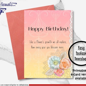 Carte d'anniversaire|Carte imprimable|Carte d'anniversaire pour un ami|Carte d'anniversaire pour la famille|Cadeau d'anniversaire|Téléchargement numérique|Belle carte|E-carte|