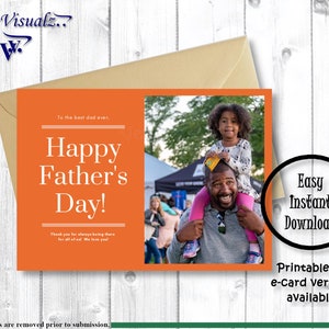 Tarjeta del Día del Padre, Tarjeta Imprimible, Tarjeta de Felicitación, Foto Propia, Descarga Digital, Tarjeta Hermosa, Tarjeta Digital del Día del Padre, Tarjeta Electrónica, Tarjeta Personalizada