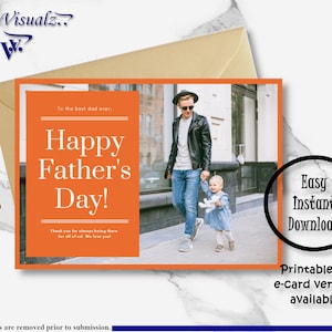 Tarjeta del Día del Padre, Foto Propia, Descarga Digital, Tarjeta Hermosa, Tarjeta Digital del Día del Padre, Tarjeta Electrónica, Tarjeta Personalizada, Tarjeta Imprimible, Tarjeta de Felicitación