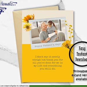 Tarjeta personalizada del Día del Padre, Tarjeta imprimible, Tarjeta significativa, Tarjeta electrónica, Imagen propia, Tarjeta hermosa, Día del Padre personalizada, Regalo del Día del Padre, Regalo para papá