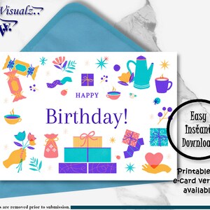 Carte d'anniversaire, carte imprimable, carte de café, carte amusante, carte électronique, carte de bonbons, carte de joyeux anniversaire, carte colorée, belle carte, joyeux anniversaire, thé