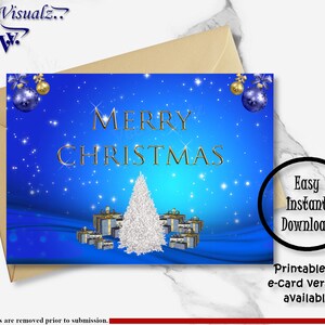 Karta świąteczna, Karta do druku, Karta świąteczna, Karta X-mas, E-kartka, Niebieskie Boże Narodzenie, Okres świąteczny, Wesoła Karta świąteczna, Wesołych Świąt