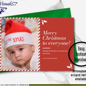 Christmas Card, Printable Card, Own Picture, Custom Card, E-card, Merry Christmas Card, Holiday Card, X-mas Card, Greeting Card, Christmas