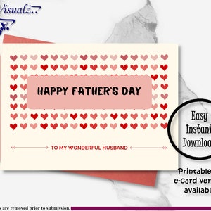 Tarjeta del Día del Padre de la esposa, Tarjeta imprimible, Tarjeta significativa, Tarjeta electrónica, Regalo de la esposa, Tarjeta para el esposo, Regalo del Día del Padre, Tarjeta del Día del Padre, Esposo