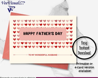 Tarjeta del Día del Padre de la esposa, Tarjeta imprimible, Tarjeta significativa, Tarjeta electrónica, Regalo de la esposa, Tarjeta para el esposo, Regalo del Día del Padre, Tarjeta del Día del Padre, Esposo
