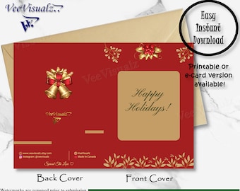 Happy Holidays Card, Printable Card, Beautiful Card, Holiday Card, E-Card, Merry Christmas, Holiday Season, Happy Holidays, Christmas
