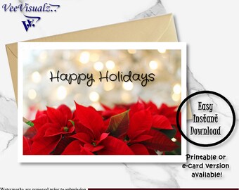 Happy Holidays Card,Holiday Card,Printable Holiday Card,Christmas Holiday Card,Happy Holidays,Holiday Gift,Christmas Gift,ECard for Holidays