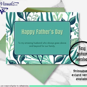 Tarjeta del Día del Padre de la esposa, Tarjeta imprimible, Tarjeta significativa, Tarjeta electrónica, Regalo de la esposa, Tarjeta hermosa, Regalo del Día del Padre, Tarjeta del Día del Padre, Papá