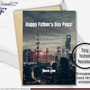 Fathers Day Card, Printable Card,Hustler Dad,Meaningful Card,E-card,Hustler Card,Hustler Fathers Day Card,Fathers Day Gift,Father&#39;s Day Card