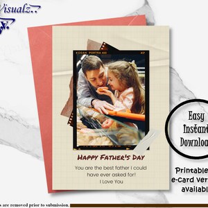 Tarjeta personalizada del Día del Padre, Tarjeta imprimible, Tarjeta significativa, Tarjeta electrónica, Imagen propia, Tarjeta hermosa, Día del Padre personalizada, Regalo del Día del Padre, Regalo para papá