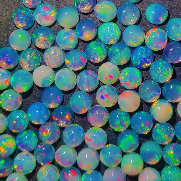 AAA Natural Ethiopian Opal Cabochon, Opal Cabochon~ Round Cabochon Calibrated Size~ Opal Loose Stone~ Opal Round Cabochon~ Opal Gemstone.