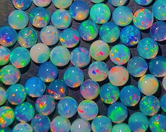 AAA Natural Ethiopian Opal Cabochon, Opal Cabochon~ Round Cabochon Calibrated Size~ Opal Loose Stone~ Opal Round Cabochon~ Opal Gemstone.