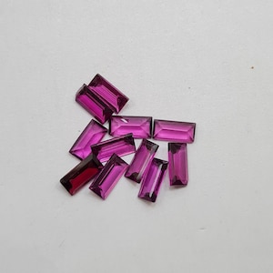 7*3.5 MM Baguette 10 Pcs Rhodolite Garnet Cut Stone, Natural Rhodolite Garnet Gemstone, Garnet Loose Stone For Jewelry Making.