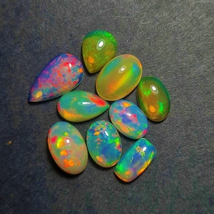 5-12 MM AAA Opal Cabochons, Opal Loose Stone, Mix Shape Multi Fire Opal Cabochons Loose Gemstone, Opal Gemstone, Ethiopian Opal Loose Stone.