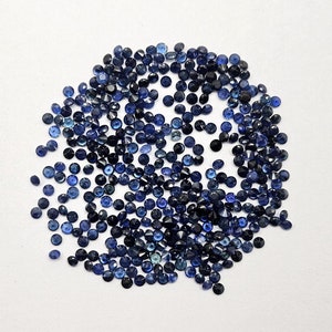 2 MM runder blauer Saphir-Schliffstein, natürlicher blauer Saphir-facettierter Edelstein, Bangkok-blauer Saphir-Schnitt-loses Steinlot für die Schmuckherstellung.