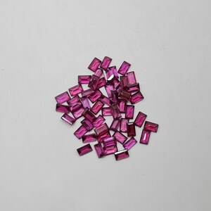 3*5 MM Baguette 53 Pcs Rhodolite Garnet Cut Stone, Natural Rhodolite Garnet Gemstone, Garnet Loose Stone For Jewelry Making.