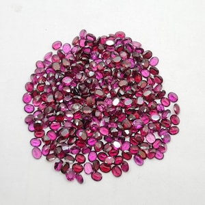 4X5 MM Oval 25 Pcs Rhodolite Garnet Cut Stone, Natural Rhodolite Garnet Gemstone, Garnet Loose Stone For Jewelry Making.