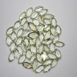 6x12 MM 70 Pcs Marquise Cut Green Amethyst Cut Stone Green Amethyst Faceted 120 Cts Green Amethyst  (Prasiolite) Stone.