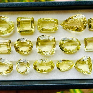 Mix Shape Lemon Quartz Cut Stone lot, Natural Lemon Quartz Gemstones, Top Quality Lemon Quartz Loose Stone For Jewelry Making.