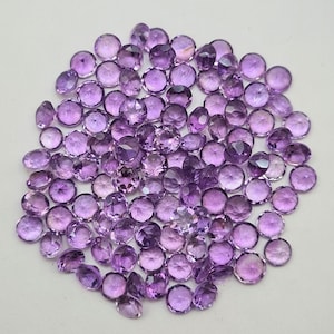 7 MM Round 12 Pcs Amethyst Cut Stone, Natural Amethyst Gemstone, Amethyst Faceted Gemstone, Round Amethyst Loose Stone For Jewelry Making.
