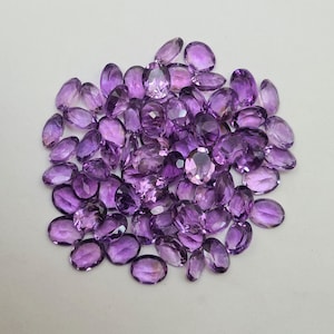 7 x 9 MM 27 Stück Amethyst facettiert, Amethyst Edelsteine, hochwertiger Amethyst Schliffstein, facettierter Amethyst Edelstein Lot, Amethyst Für Schmuck ..