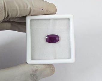 4 Carat Oval Faceted Ruby Cut Stone, Jewelry Making
