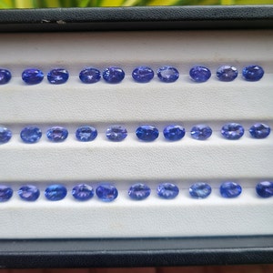 10 Pcs 6x4 MM Tanzanite Cut Stone, Natural Tanzanite Faceted Gemstone, 5 Cts Oval Calibrated Tanzanite Loose Stone For Jewelry Making.