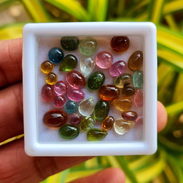 500 stuks mix vorm toermalijn cabochon, natuurlijke toermalijn edelsteen cabochon, multi kleur toermalijn losse stenen lot voor sieraden maken.