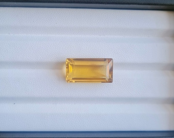 Piedra de corte de citrino octágono de 20x11 MM, piedra preciosa de citrino certificada natural, piedra suelta de citrino de calidad superior facetada para la fabricación de joyas.