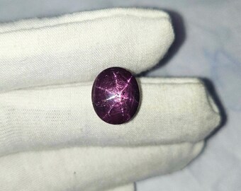 Cabujón ovalado en forma de estrella de rubí, gema natural (14,5 x 12 mm, 19 quilates)