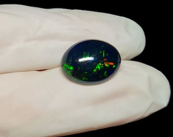 Äthiopischer Schwarzopal Cabochon, ovaler Edelstein, Schmuckherstellung (11X14.5 MM)