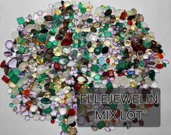 100+ Carats Natural Loose Gemstones Bulk Lot - 40-60 Pieces Mixed Semi-Precious Stones For Jewelry Making