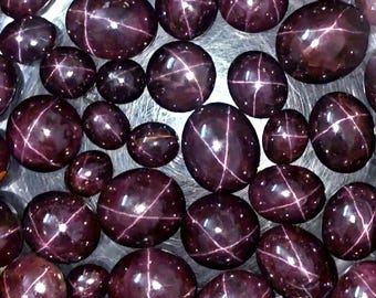 250 Carat Natural Star Garnet Cabochons, 15-18 Pcs Loose Gemstones